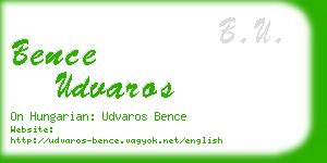 bence udvaros business card